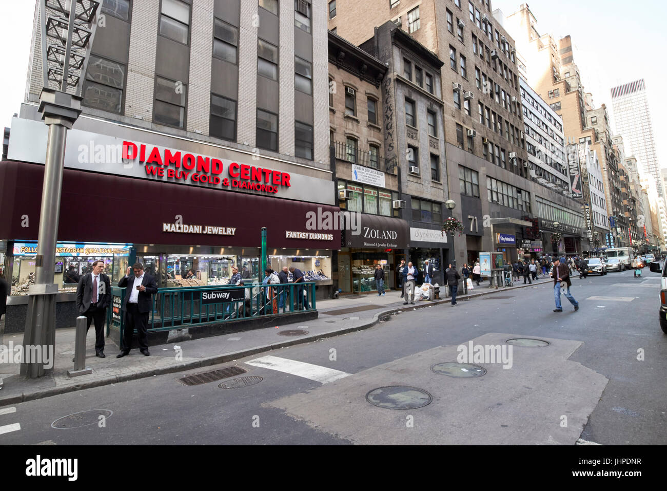 Boutiques de bijoux dans le quartier diamantaire midtown Manhattan New York USA Banque D'Images