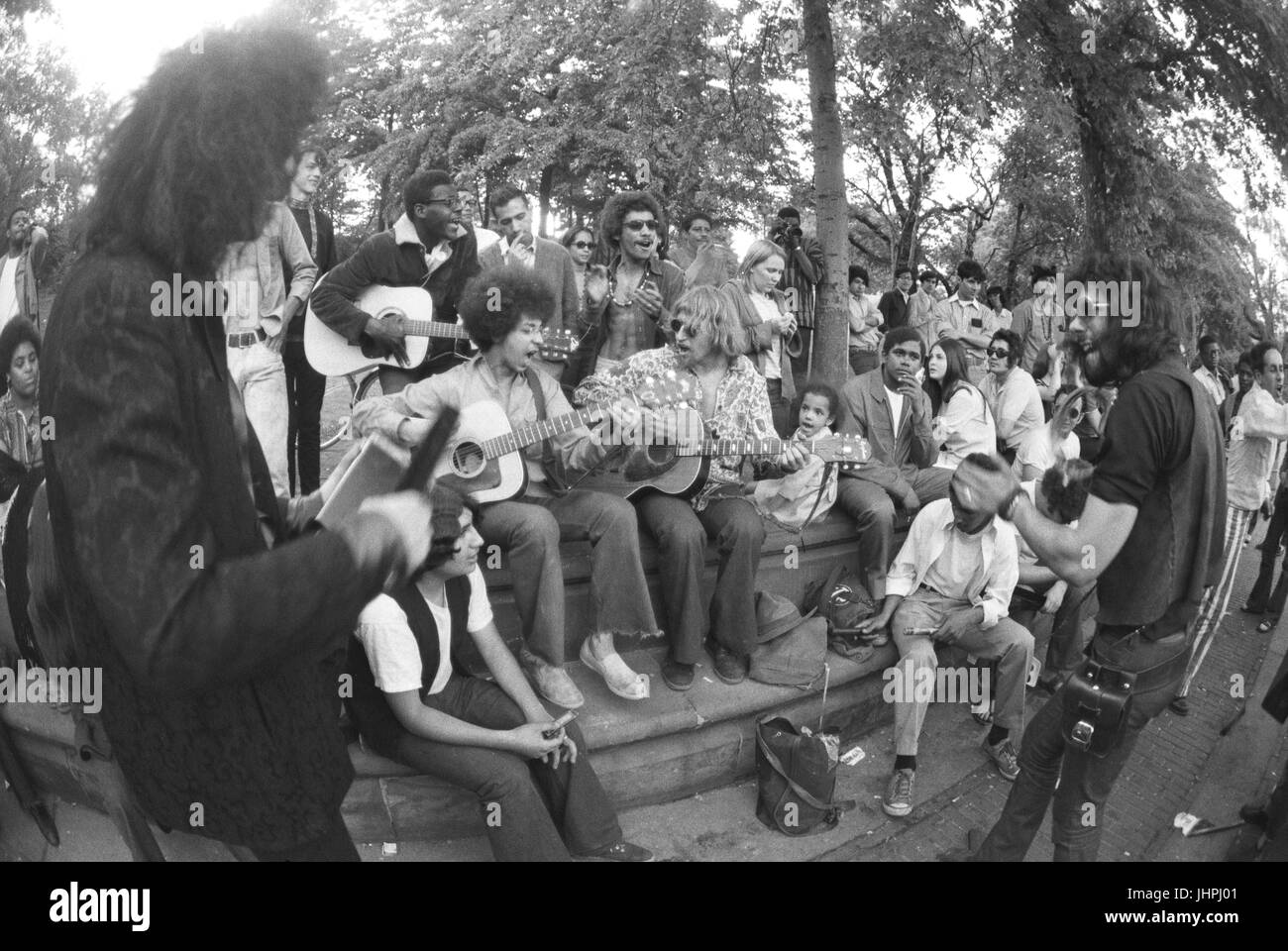 Le Lower East Side Band, avec David Peel, de cadre d'exécution dans Central Park 1969 Banque D'Images