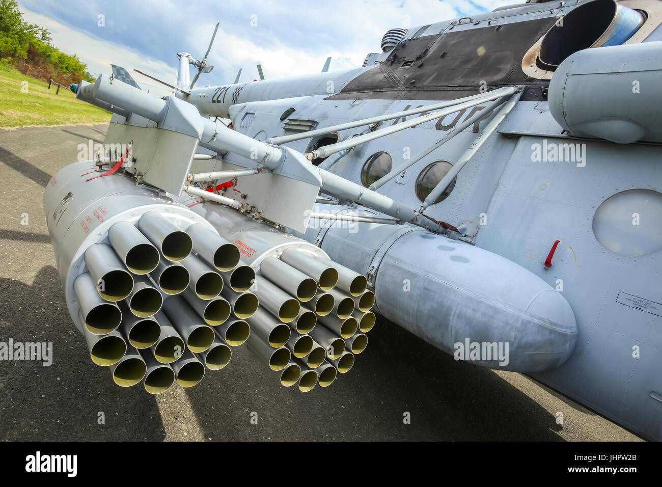 Zagreb, Croatie - 13 MAI 2017 : la fusée de l'hélicoptère Mi 171 Sh expose à la AIRVG2017, le jour de l'aviation à Velika Gorica, Banque D'Images