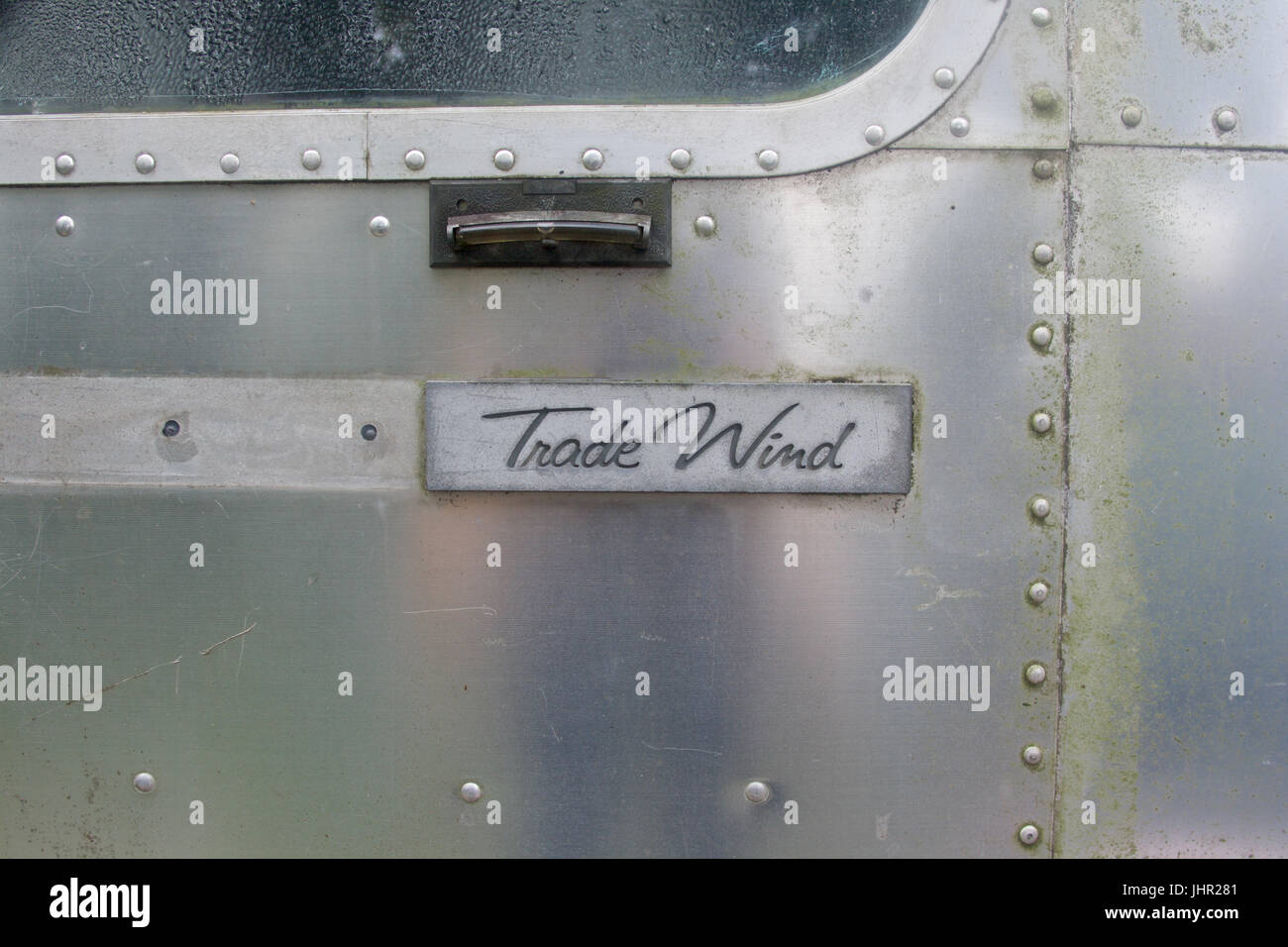 Vent du commerce de l'ancien logo d'air camping-car. Banque D'Images