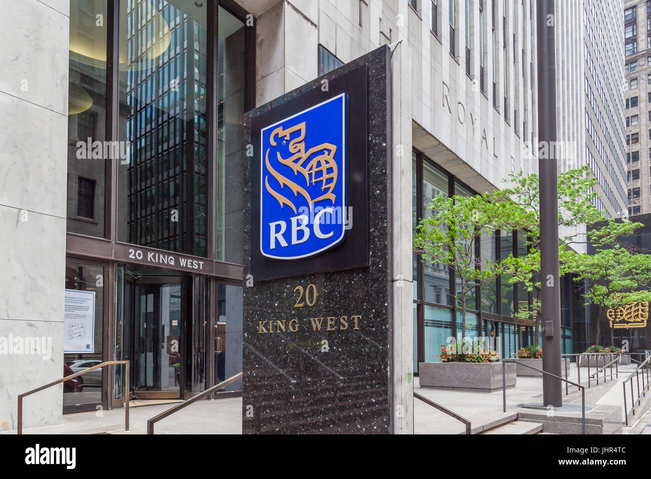 Enseigne de RBC (Banque Royale du Canada) dans le quartier financier de Toronto Toronto, Ontario. Banque D'Images