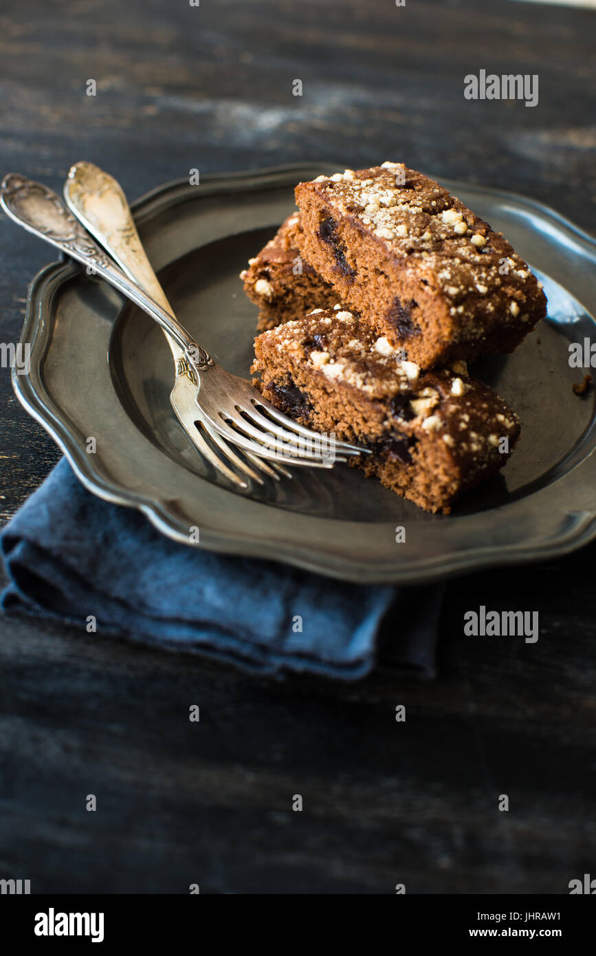 Allemand traditionnel dessert - Gâteau au chocolat kuchen Banque D'Images