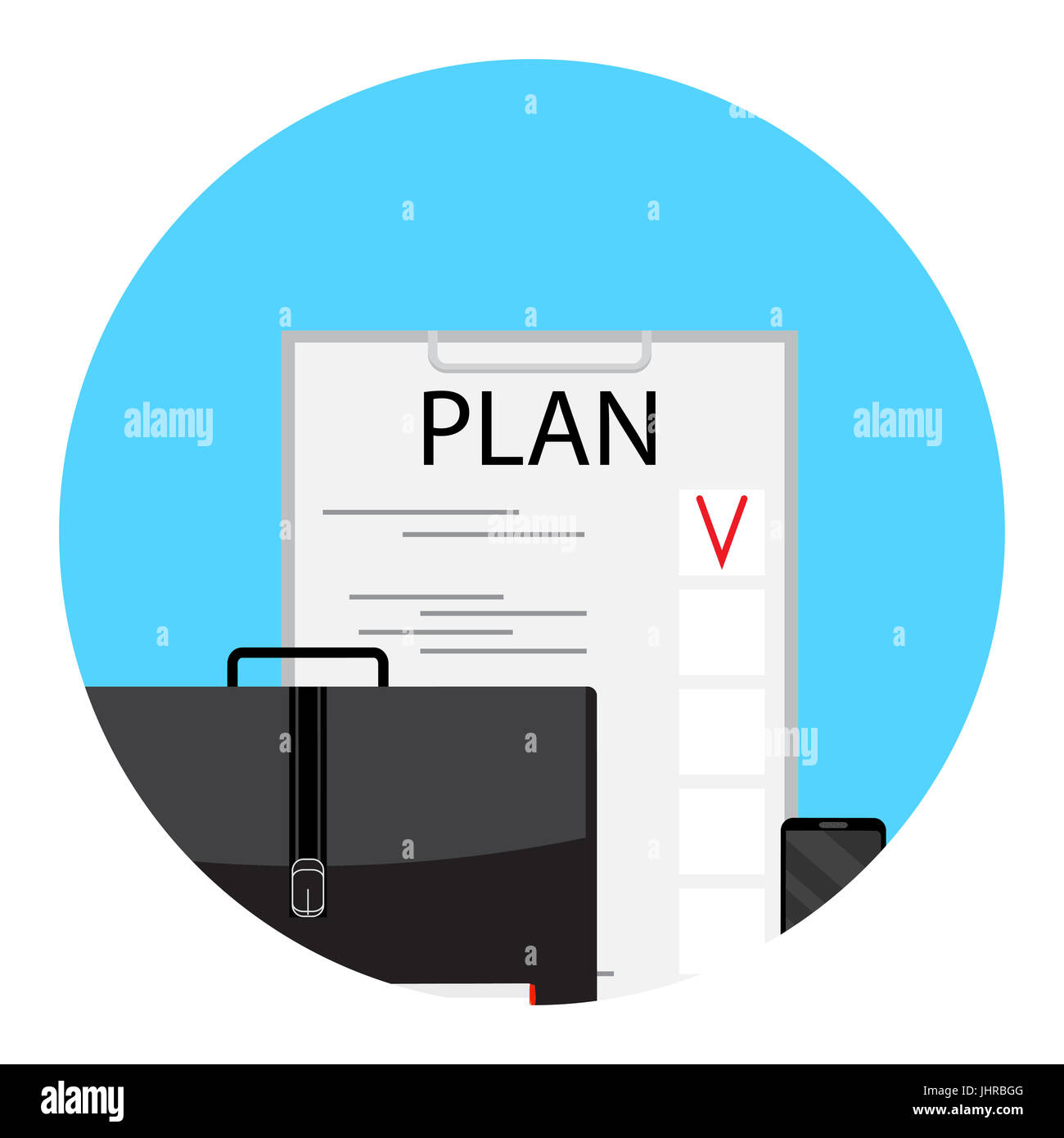 Plan d'affaires et processus de planification de projet, idée, vector illustration Banque D'Images