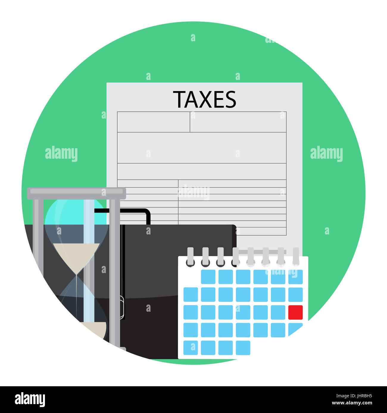 Moment du paiement de la taxe. Remboursement d'impôt et de préparation d'impôt, vecteur illustration de l'icône app Formulaires fiscaux Banque D'Images