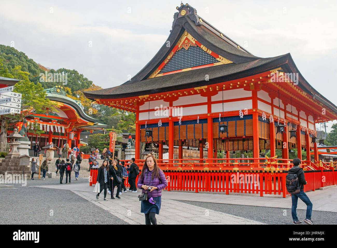 Kyoto, Japon, 2017 - culte dans parc Maruyama Shintoïste Yasaka Banque D'Images