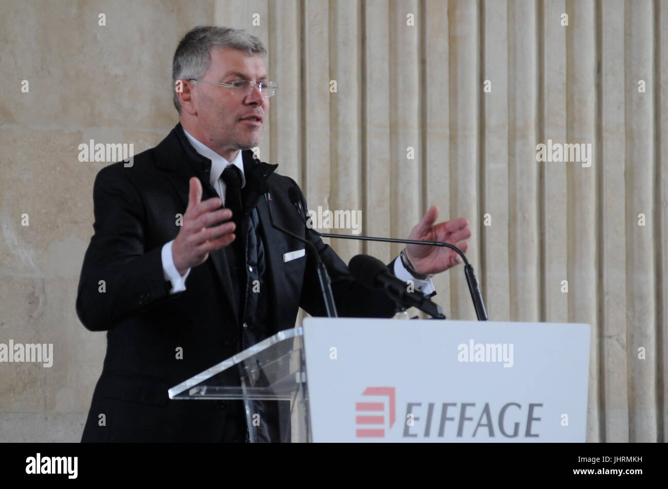 Pierre Berger, directeur général d'Eiffage Construction company parle à Lyon (France) Banque D'Images