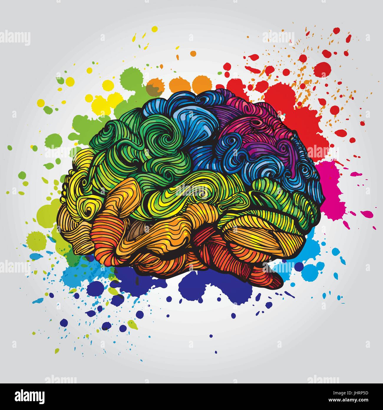 Cerveau idée lumineuse illustration. Vecteur Doodle concept a propos de cerveau humain et d'idées. Illustration créative Illustration de Vecteur