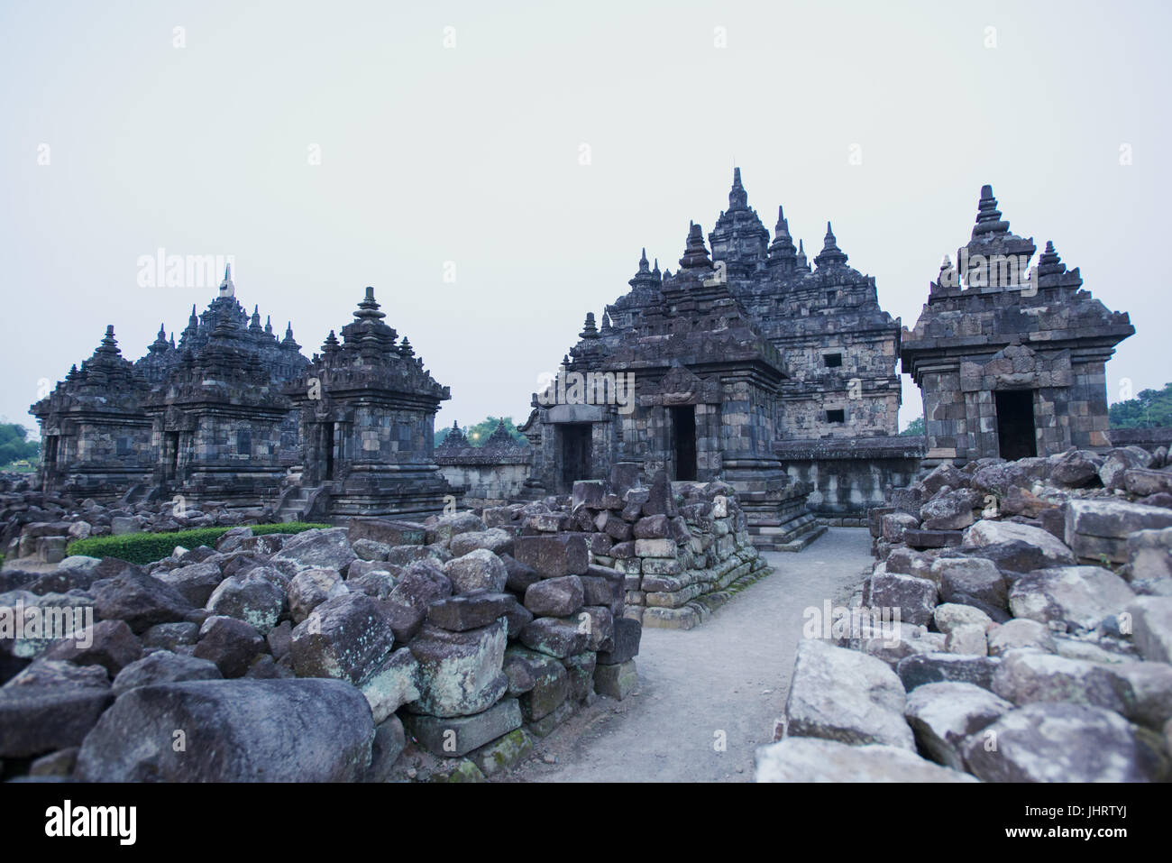 Candi Plaosan Temple bouddhiste à Prambanan Indonésie Yogyakarta Banque D'Images