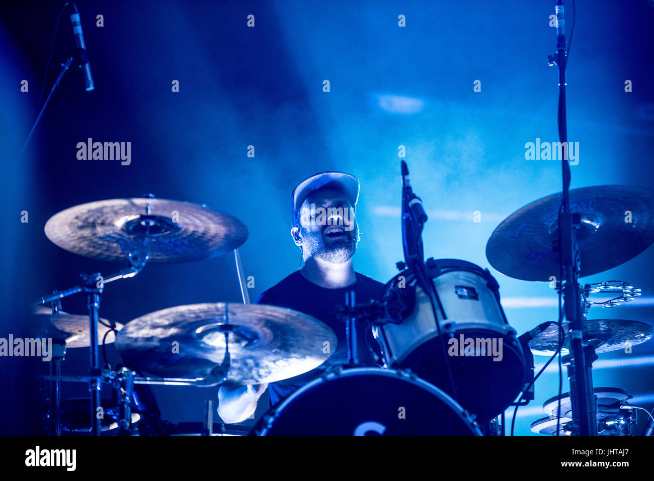 Fabriano, Italie 15 Juillet 2017 Le chanteur italien Samuel Romano (de Subsonica) effectue au Festival des fleurs Crédit : Alberto Gandolfo/Alamy Live News Banque D'Images