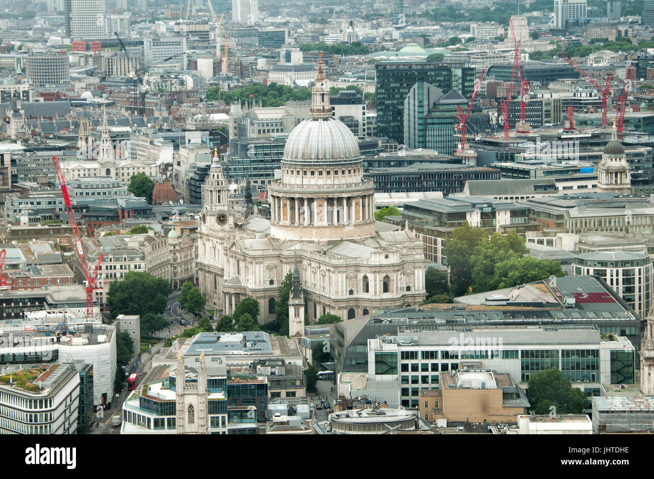 La Cathédrale St Paul et l'ouest de Londres d'en haut Banque D'Images