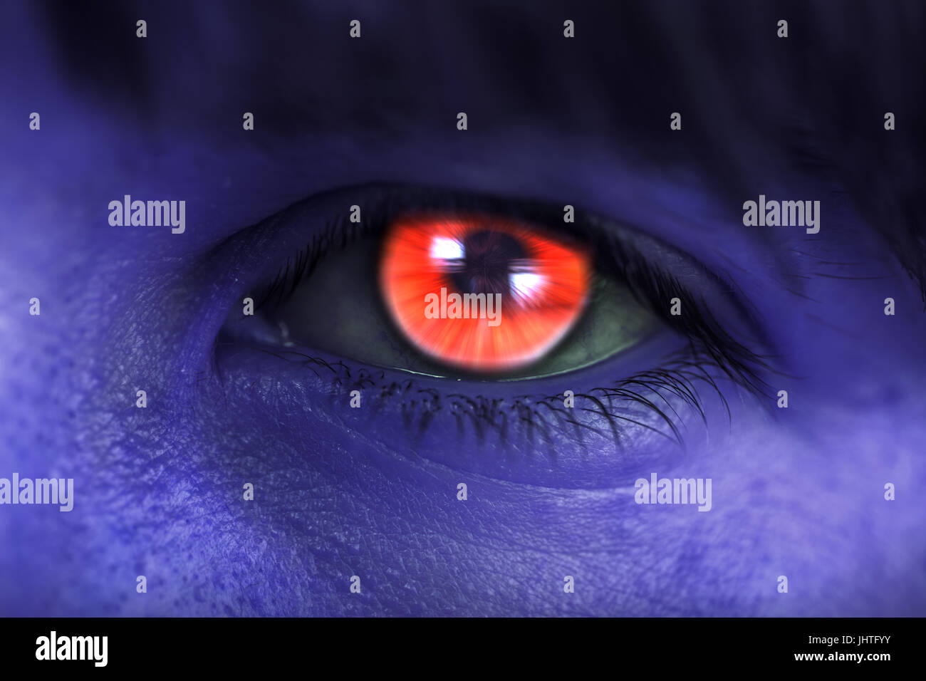 Femme Avatar red eye magic Banque D'Images