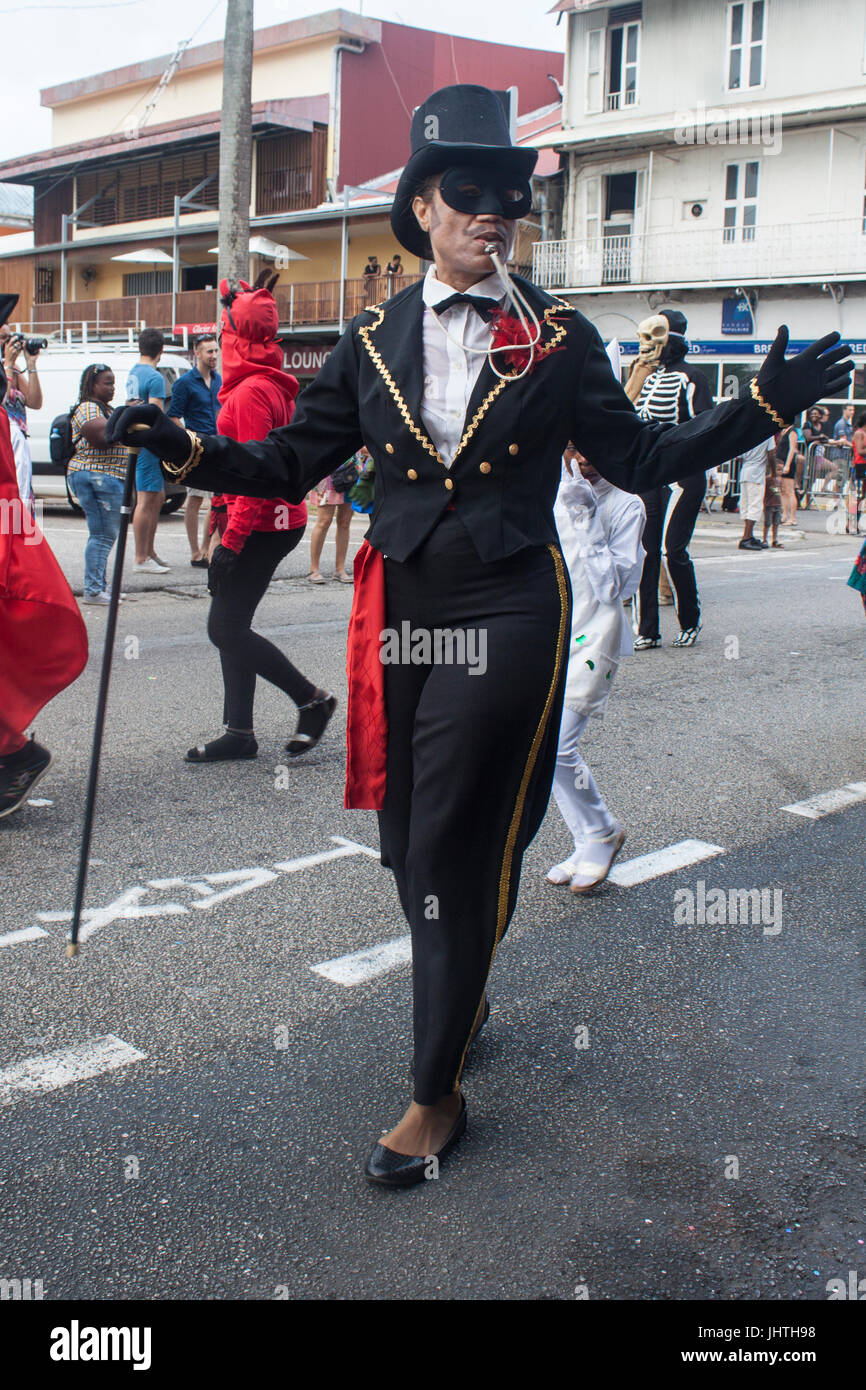 Style afro-antillaise Carnaval à Cayenne, Guyane française. Banque D'Images