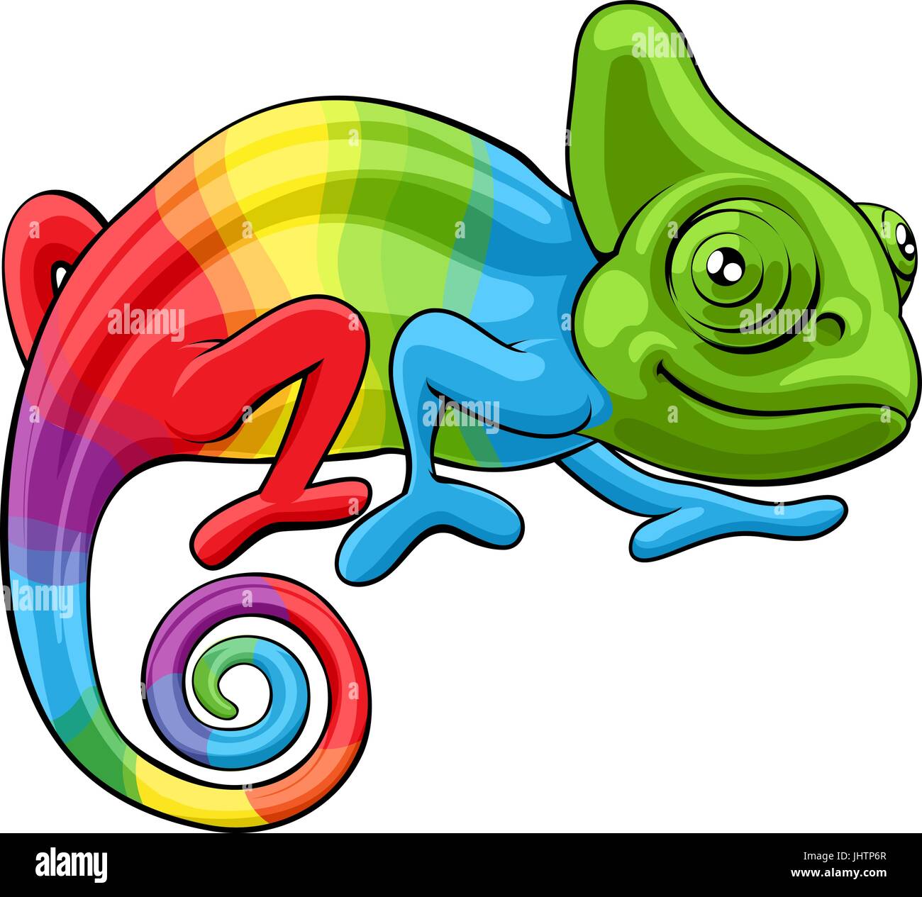 Chameleon Arc-en-ciel Cartoon Character Illustration de Vecteur
