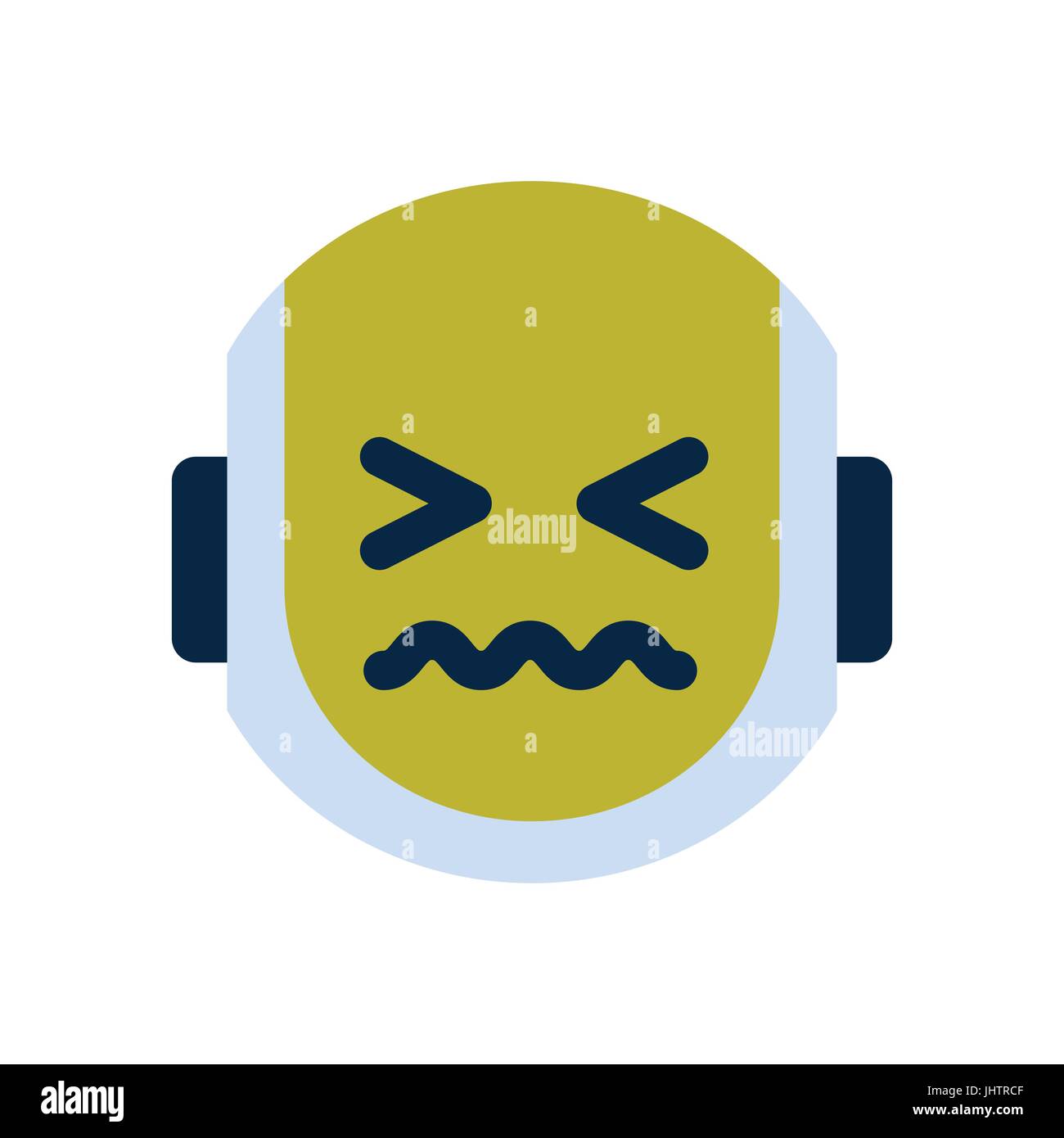 Visage visage triste Icône robot émotion malade Emoji Robotique Illustration de Vecteur