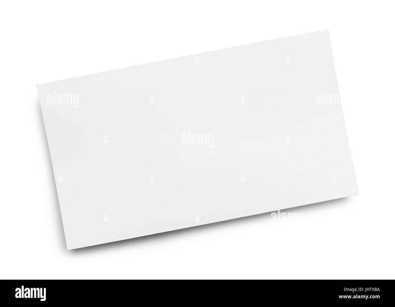 Seul Blank Business Card isolé sur fond blanc. Banque D'Images