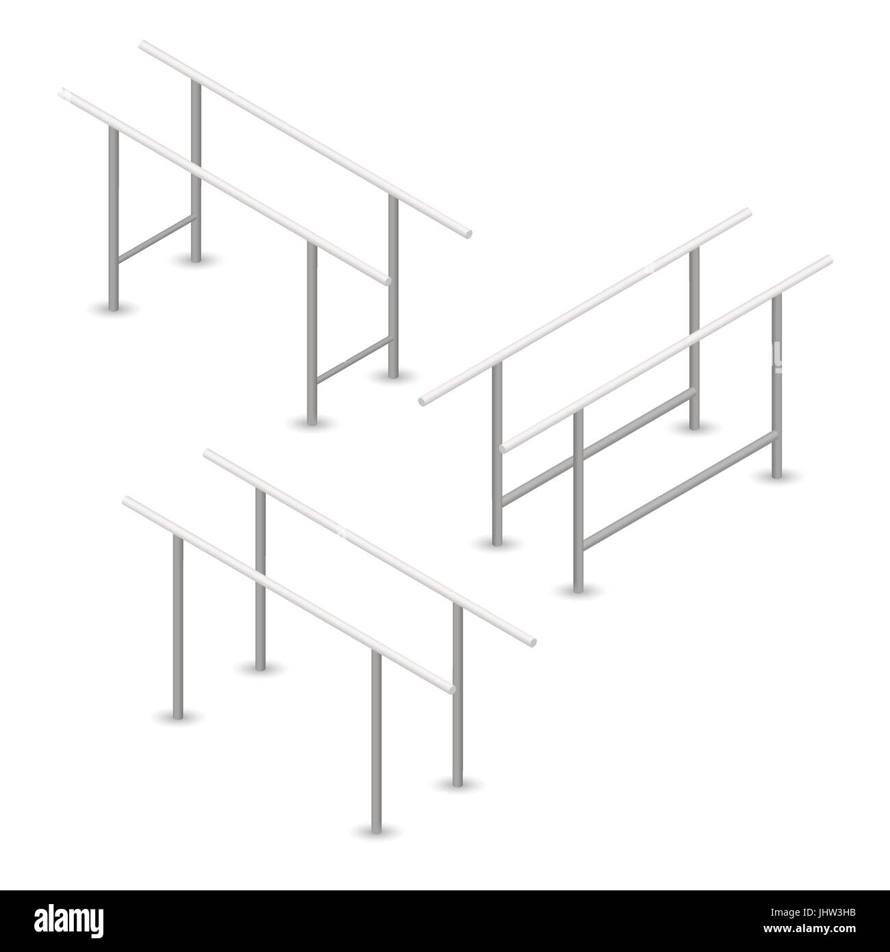 Barre d'acier pour tirer-se lève, isolé sur fond blanc. Élément de design de l'équipement de sport et jeux pour enfants. 3D isométrique, style vector illustration. Illustration de Vecteur