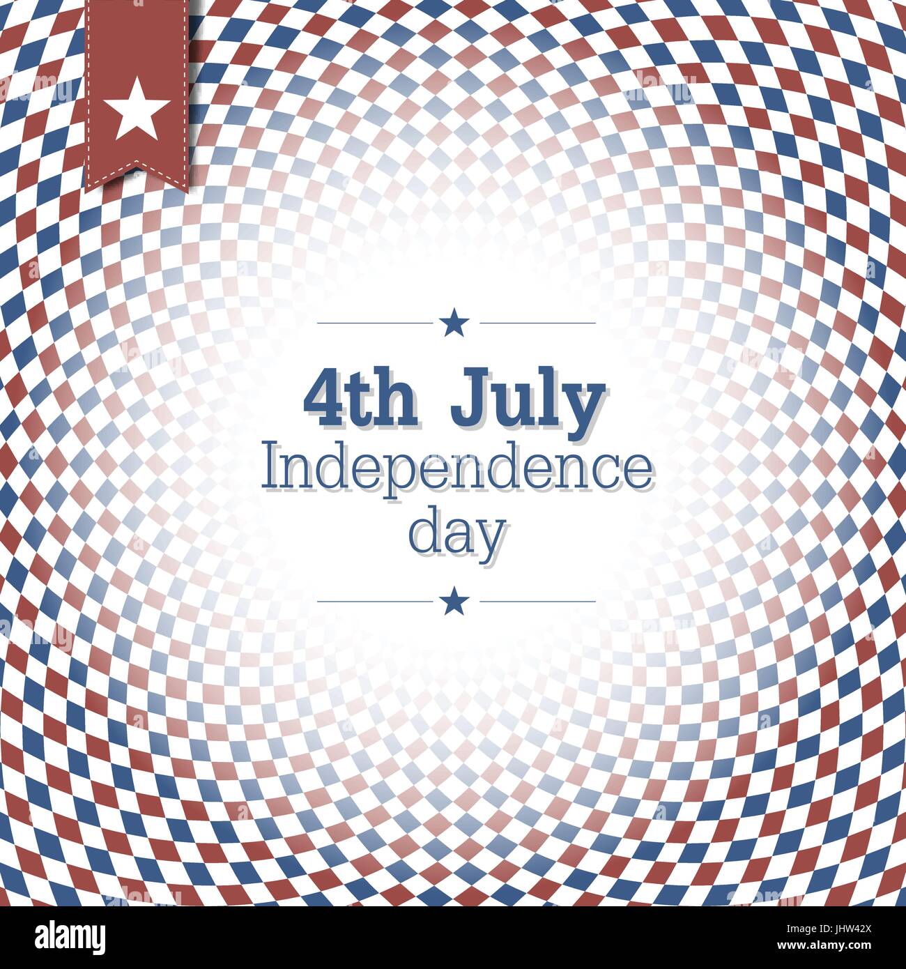 Jour de l'indépendance. 4e de juillet. La conception de l'affiche avec le bleu et rouge à carreaux fond abstrait. Illustration de Vecteur