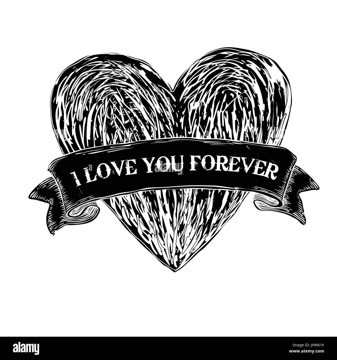Tatouage Lettre B Avec Coeur Forever tattoo Banque d'images vectorielles - Alamy