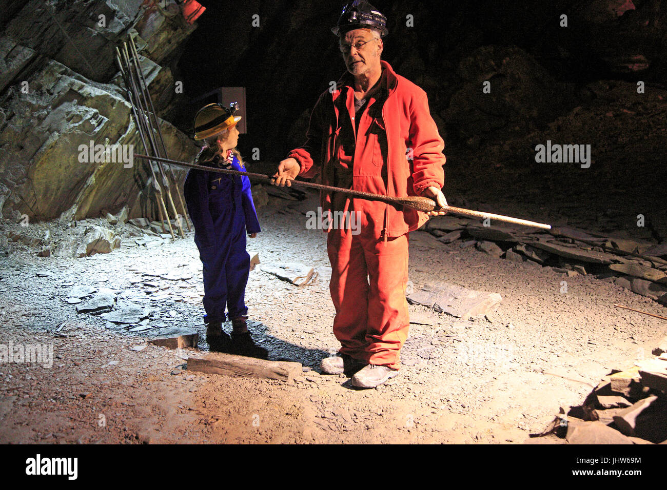 Mine d'ardoise de Llechwedd Blaenau Ffestiniog, attraction touristique, Gwynedd, au nord du Pays de Galles, Royaume-Uni Banque D'Images