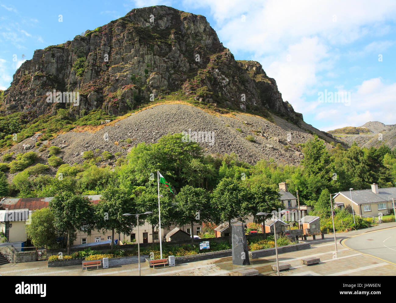 Sous l'habitation d'éboulis de montagne, Blaenau Ffestiniog, Gwynedd, au nord du Pays de Galles, Royaume-Uni Banque D'Images