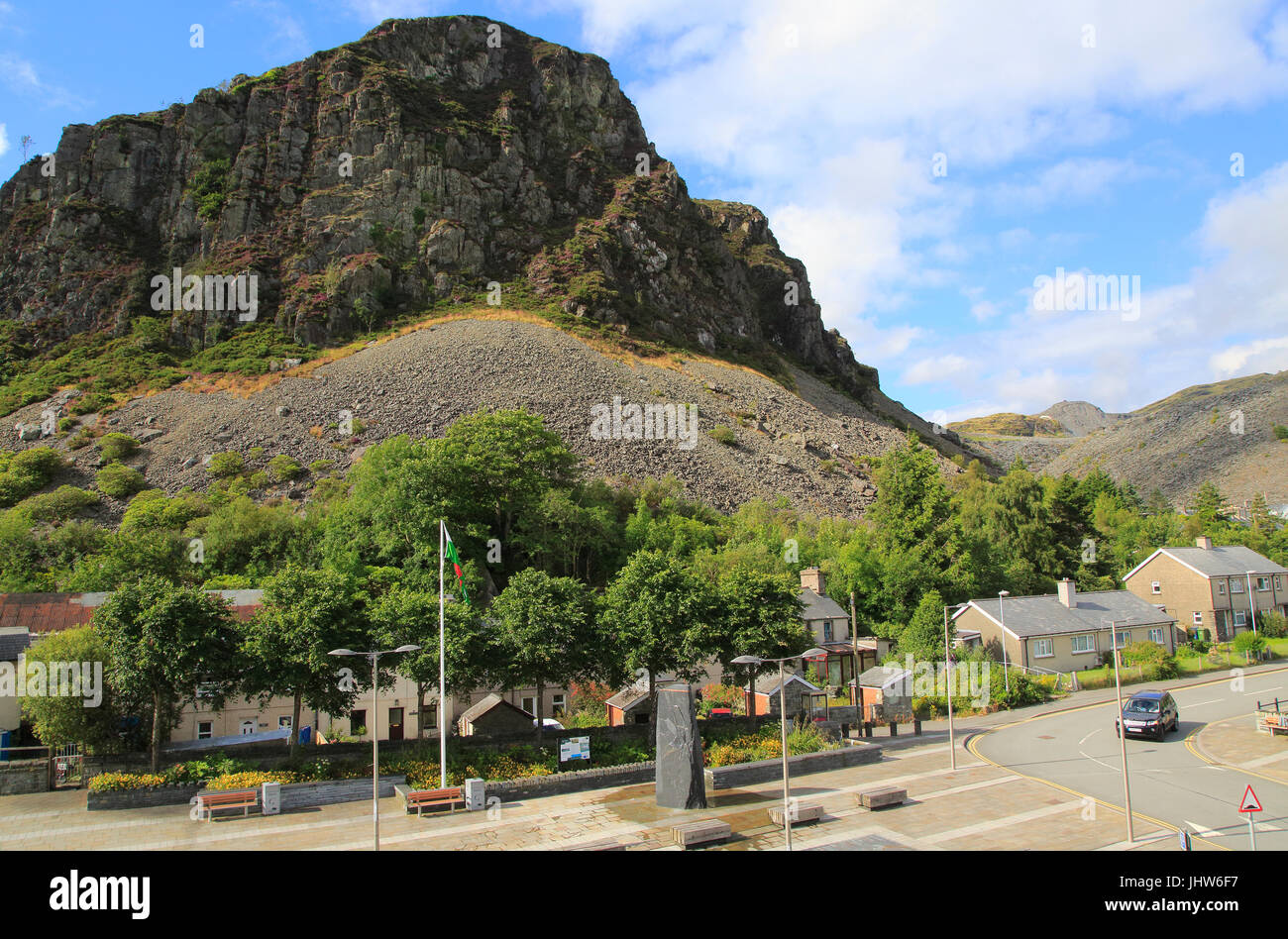 Sous l'habitation d'éboulis de montagne, Blaenau Ffestiniog, Gwynedd, au nord du Pays de Galles, Royaume-Uni Banque D'Images