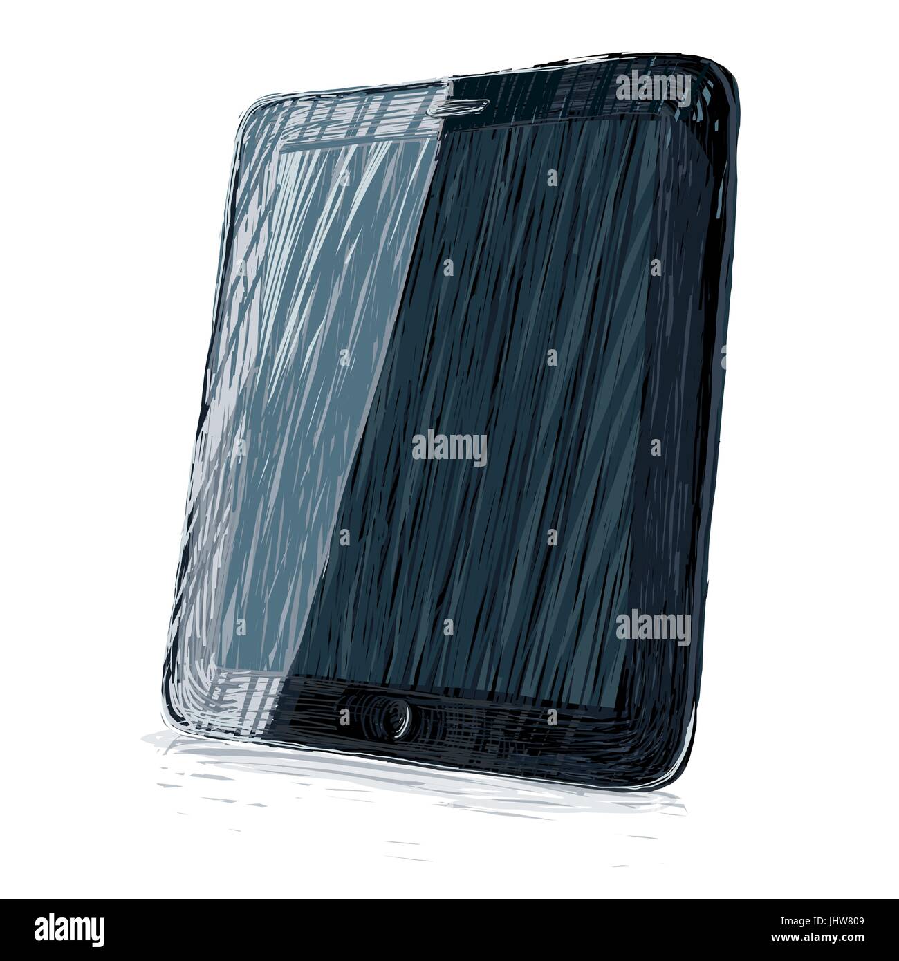 Tablette numérique illustration vectorielle. Toutes les couleurs et des couches modifiable, par exemple, les étiquettes peuvent être placés dans la couche supérieure en mode incrustation Illustration de Vecteur