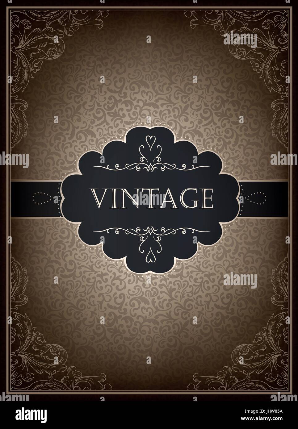 Modèle de conception de carte vintage, vecteur. Illustration de Vecteur