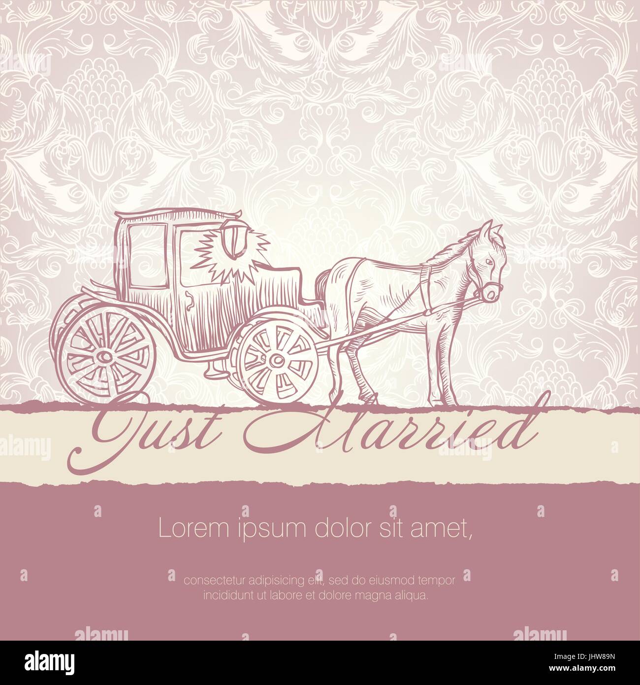 Carte de mariage avec typographics modèle. Vector EPS10. Illustration de Vecteur