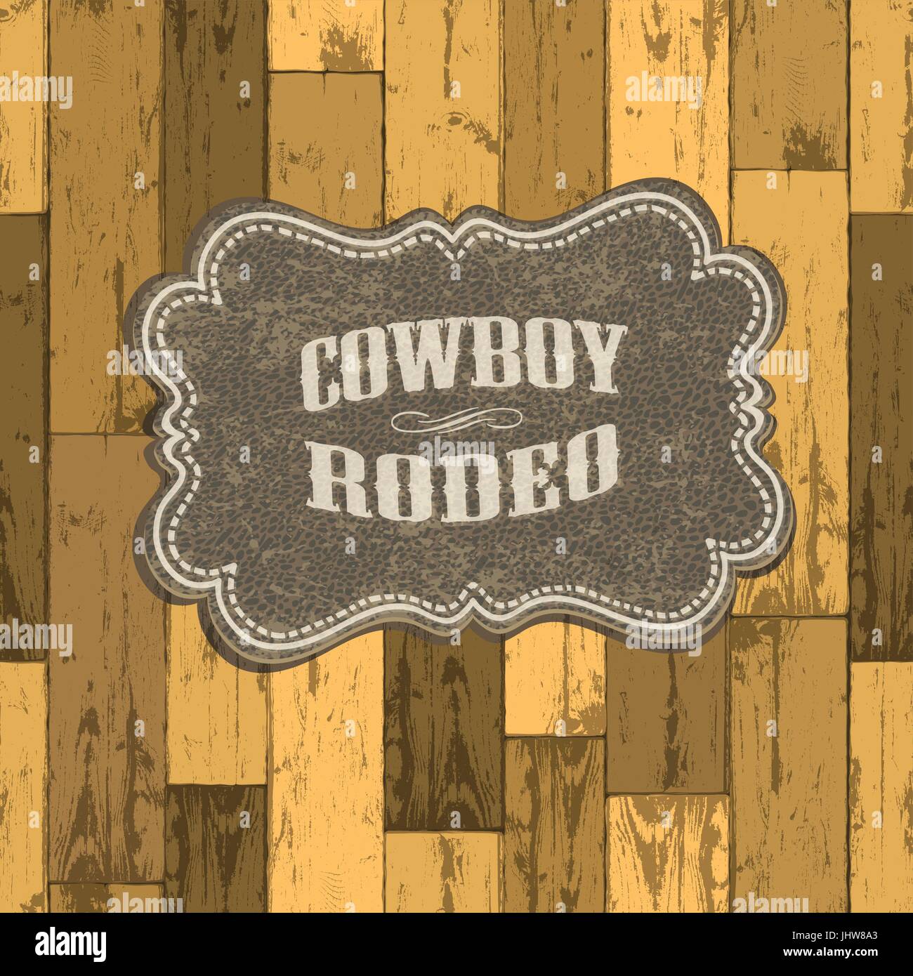 Wild West sur fond en bois sans texture. Illustration vectorielle, EPS10 Illustration de Vecteur