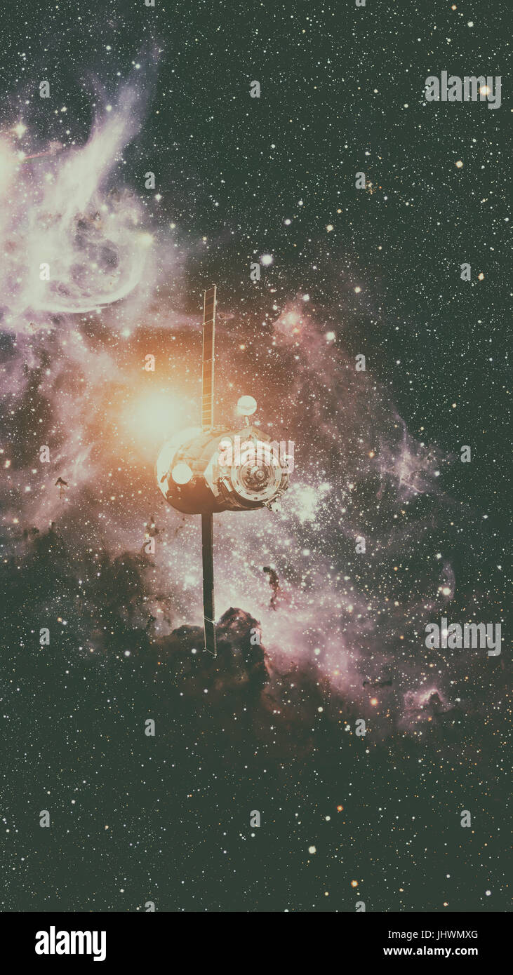 Les progrès de l'engin spatial en orbite autour de l'espace. Éléments de cette image fournie par la NASA. Banque D'Images