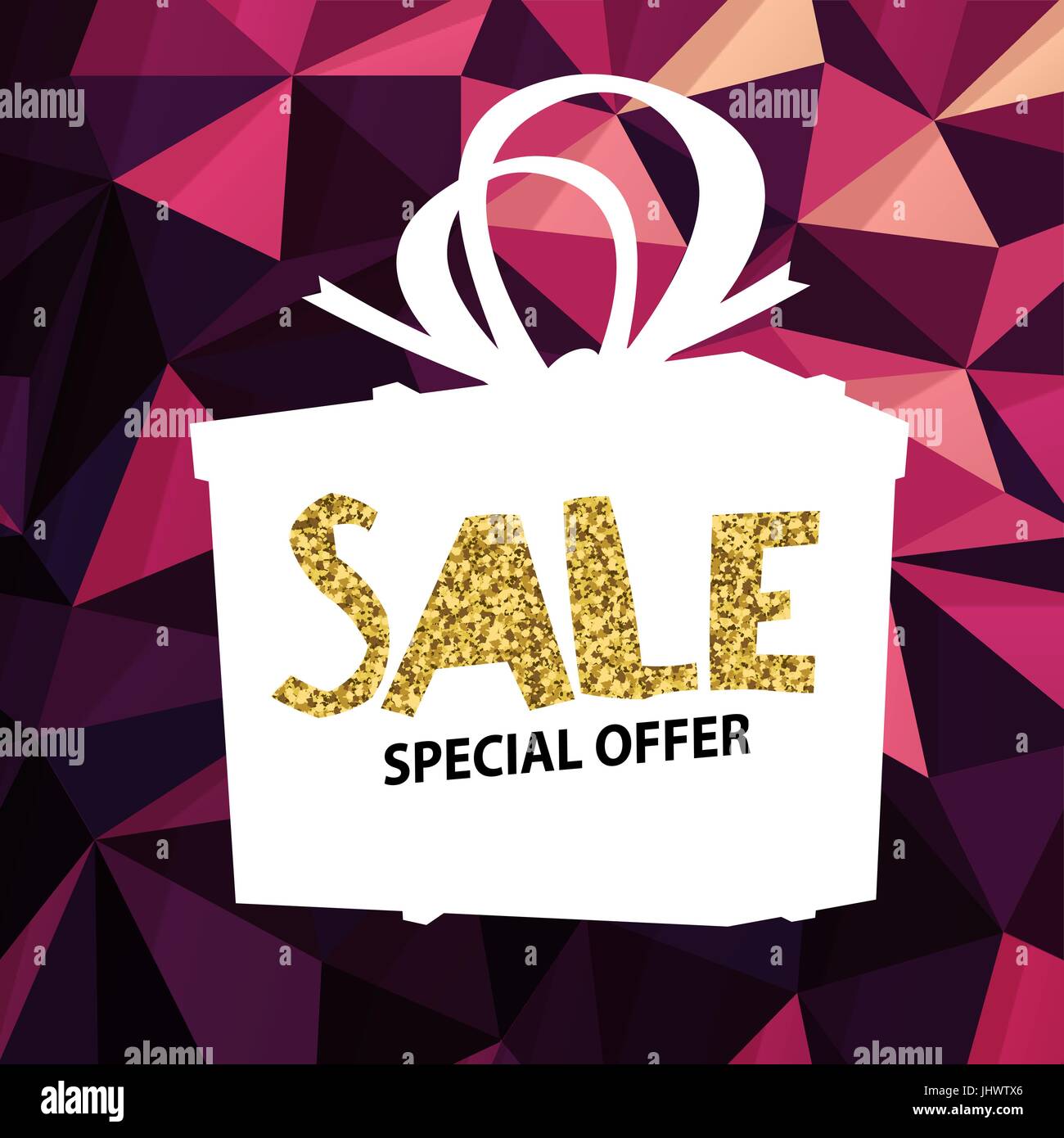 Vente bannière sur fond rose vif Poly faible. Modèle de vente. Grosse vente. Super vente et l'offre spéciale. Triangular Illustration de Vecteur