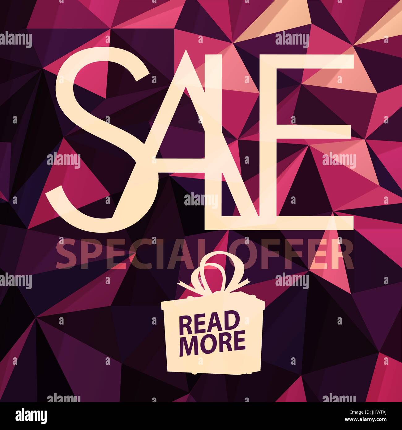 Vente bannière sur fond rose vif Poly faible. Modèle de vente. Grosse vente. Super vente et l'offre spéciale. Triangular Illustration de Vecteur
