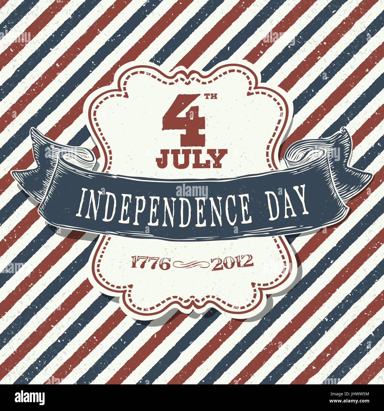 Carte de souhaits pour la quatrième de juillet maison de vacances. Célébration de la journée de l'indépendance. Modèle de conception. Illustration de Vecteur