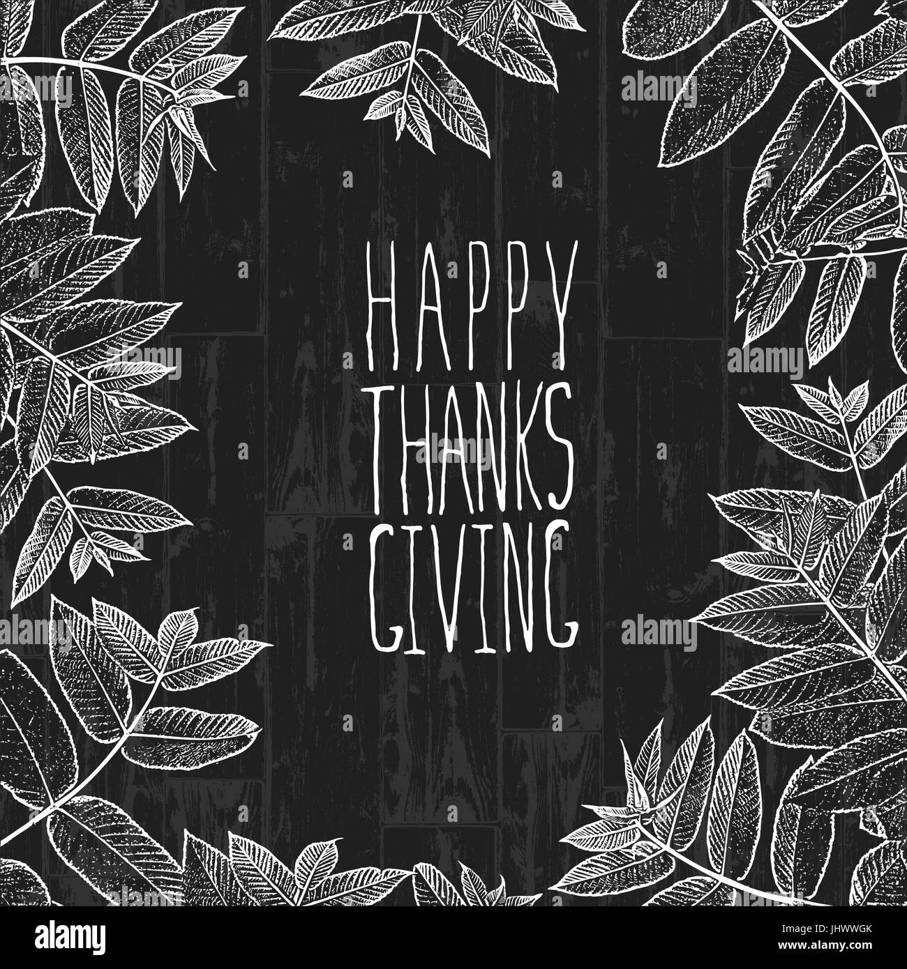 Joyeux Thanksgiving Day couvercle de conception. Maison de vacances contexte modèle monochrome. Vector illustration vintage. Illustration de Vecteur