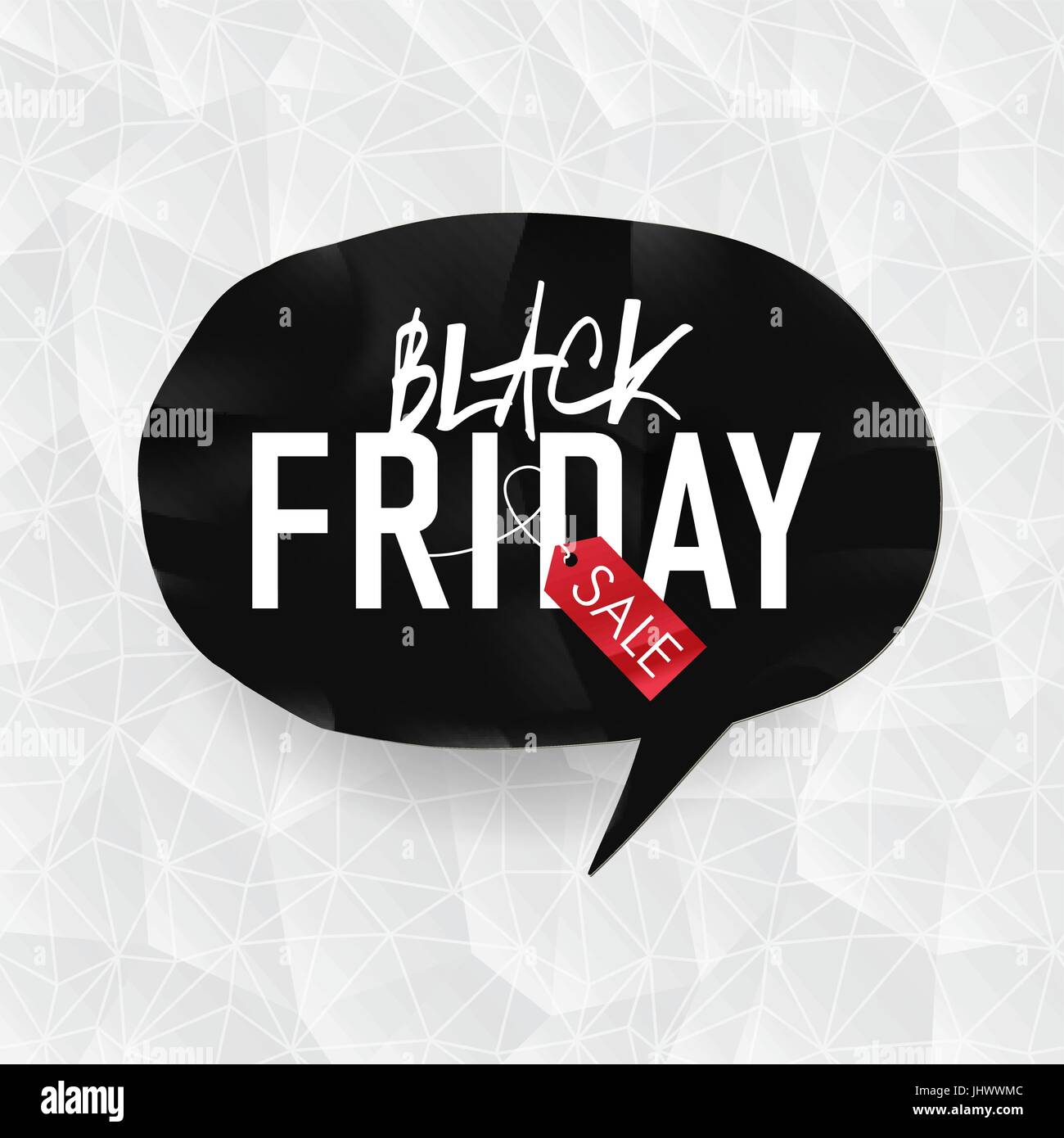 Typographie Vendredi Noir sur noir bulle, triangle blanc background Illustration de Vecteur