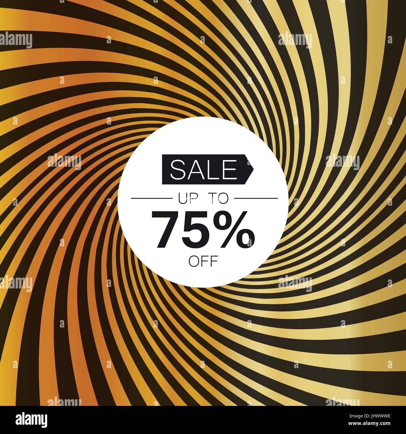 Vente carte modèle. Sur fond de rayons d'or Illustration de Vecteur