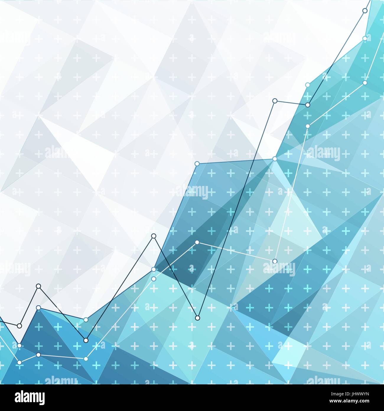 Résumé d'entreprise schéma, graphique et tableau de triangle bleu arrière-plan. La croissance de l'investissement. Le concept de stratégie financière. Illustration de Vecteur