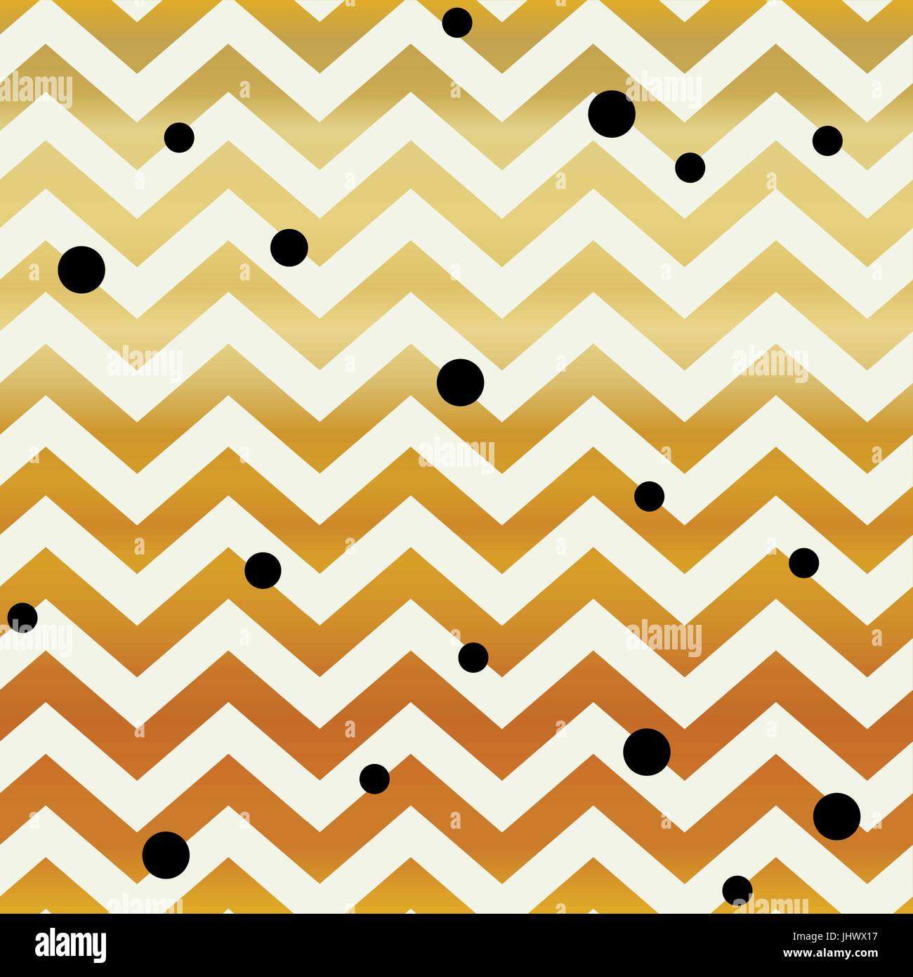 Chevron d'or motif transparent. Les lignes en zigzag et les points noirs Illustration de Vecteur