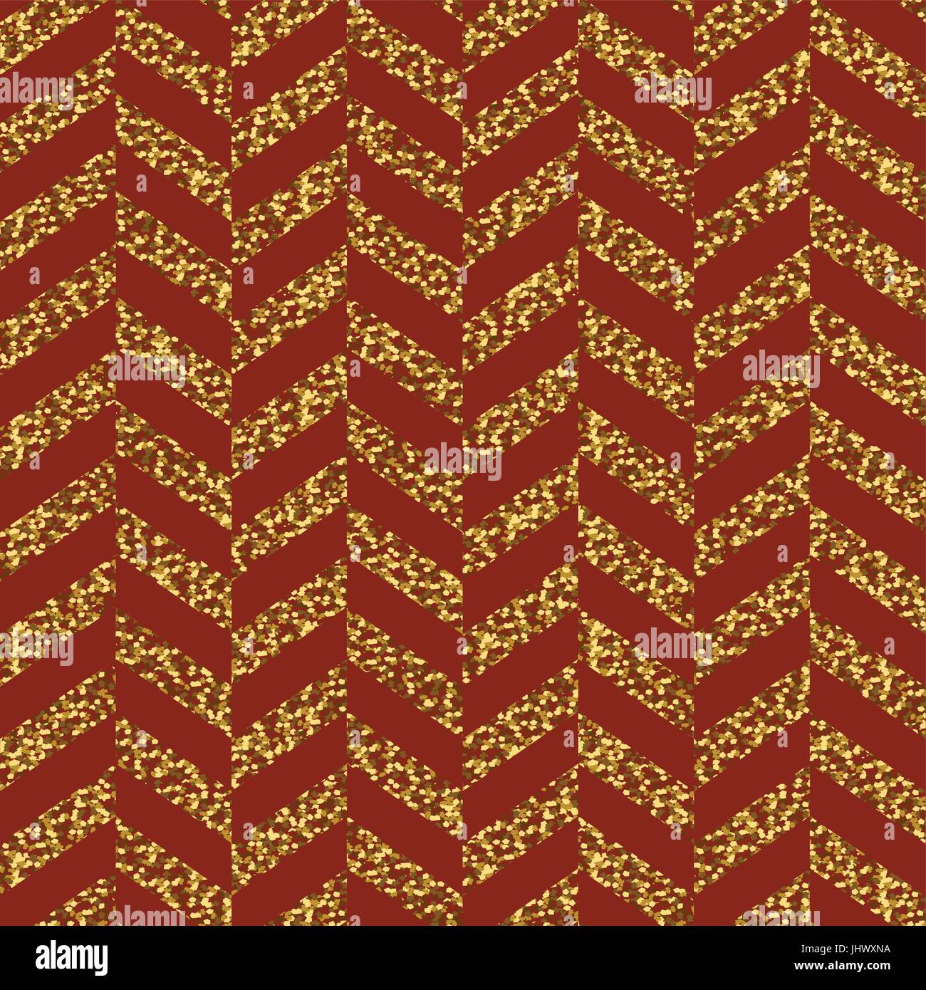 Un Noël en chevrons. Rouge et Or. La surface d'or étincelant. Message d'accueil modèle pour le scrapbooking, félicitations, d'invitations, emballer Illustration de Vecteur