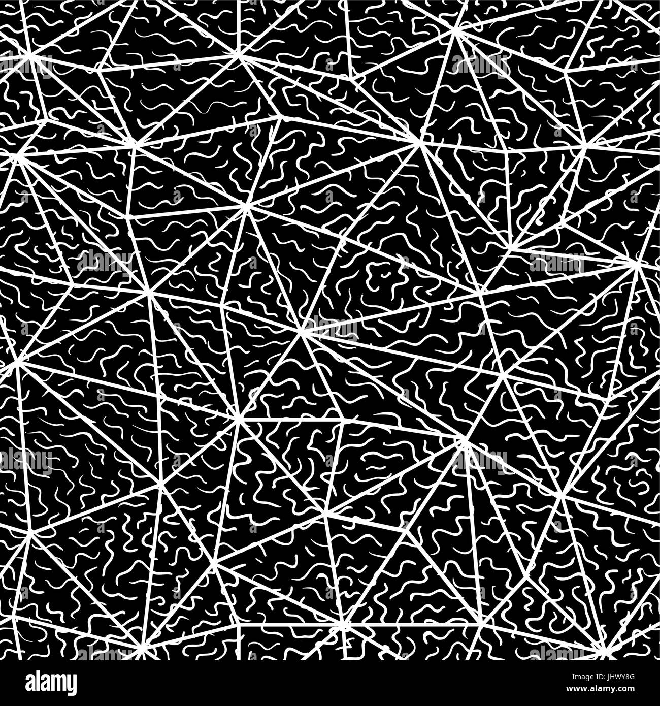 Motif triangles blancs doodles et basse-poly arrière-plan. Impression transparente géométrique abstraite. Illustration de Vecteur