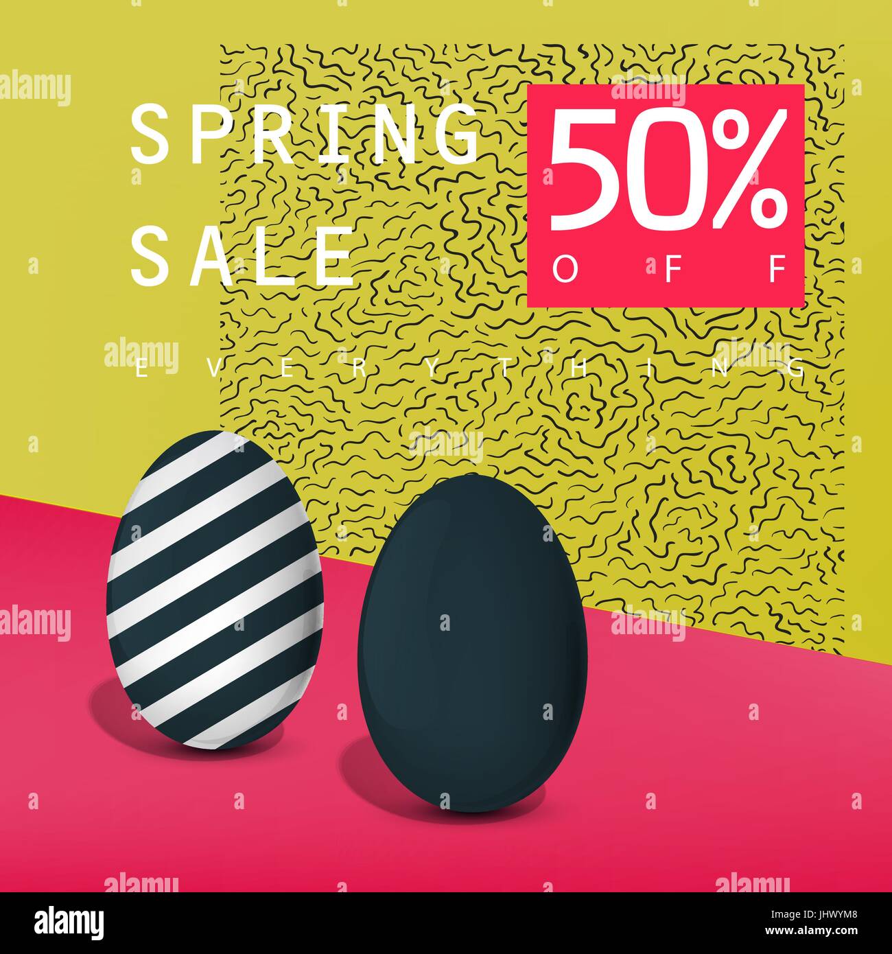 L'affiche de la vente de printemps. Vente d'un insigne. Modèle de carte de la publicité. Illustration de Vecteur