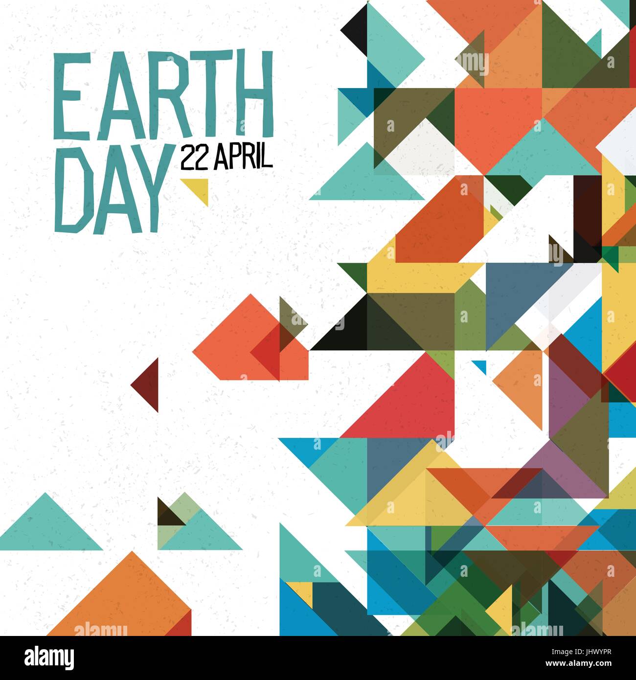 Le jour de la terre, le 22 avril maison de l'affiche. Thème abstrait d'un arrière-plan géométrique. Composition d'angle. Vector illustration Illustration de Vecteur