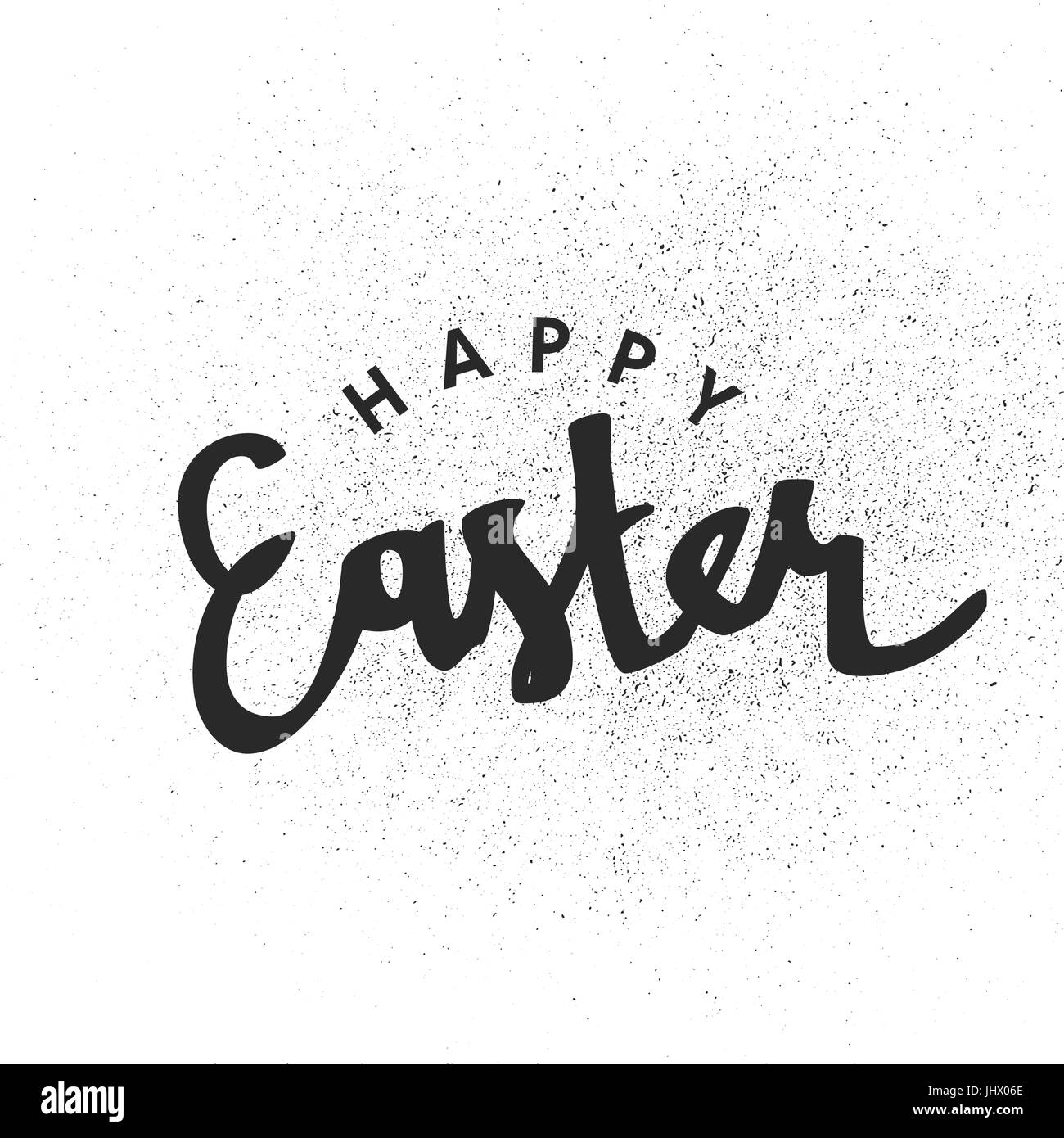 'Joyeuses Pâques' la calligraphie avec effet de texture. Salutations de vacances logotype. Hand drawn vector. lettrage lettres sur fond blanc. Message d'BEaster Illustration de Vecteur