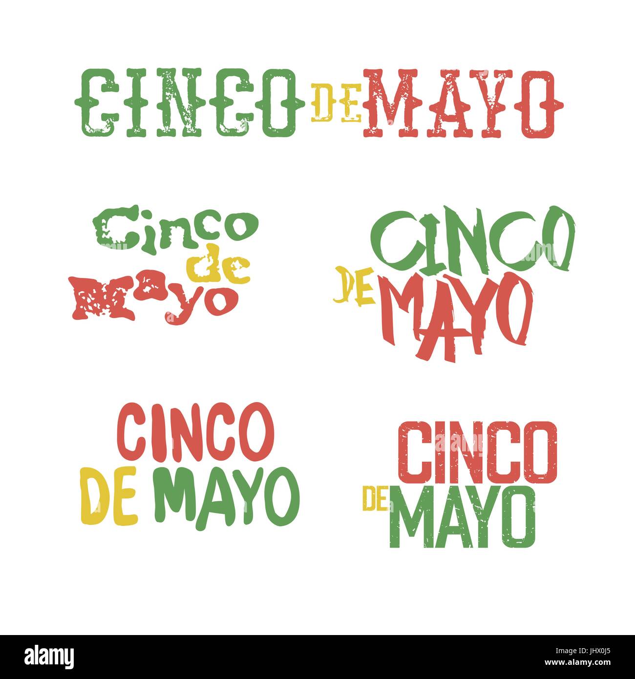 Badges de Cinco de Mayo. Maison de vacances design typographie set. Cinco de Mayo vecteur logotypes collection. Illustration de Vecteur