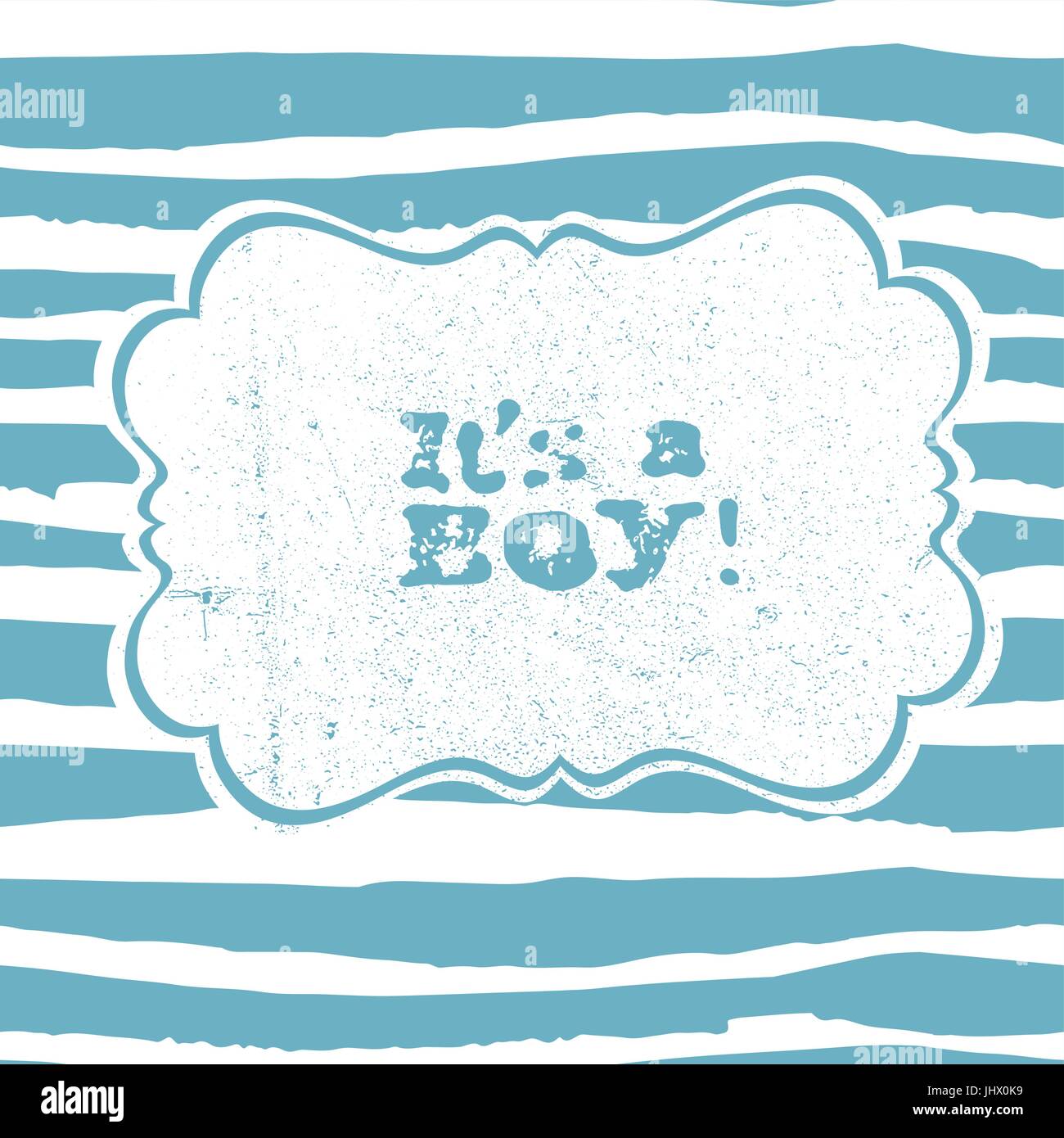 C'est un garçon le lettrage. L'élément de conception de partie de douche de bébé. Étiquettes de voeux de vecteur. Illustration de Vecteur