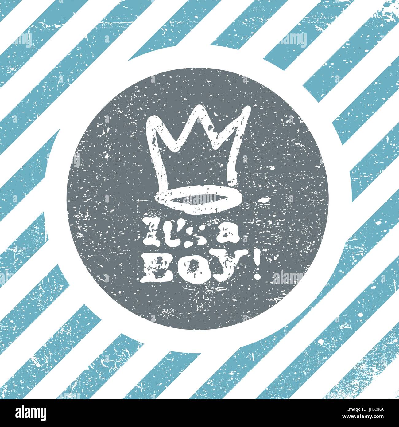 C'est un garçon le lettrage. L'élément de conception de partie de douche de bébé. Vector carte de vœux. Illustration de Vecteur