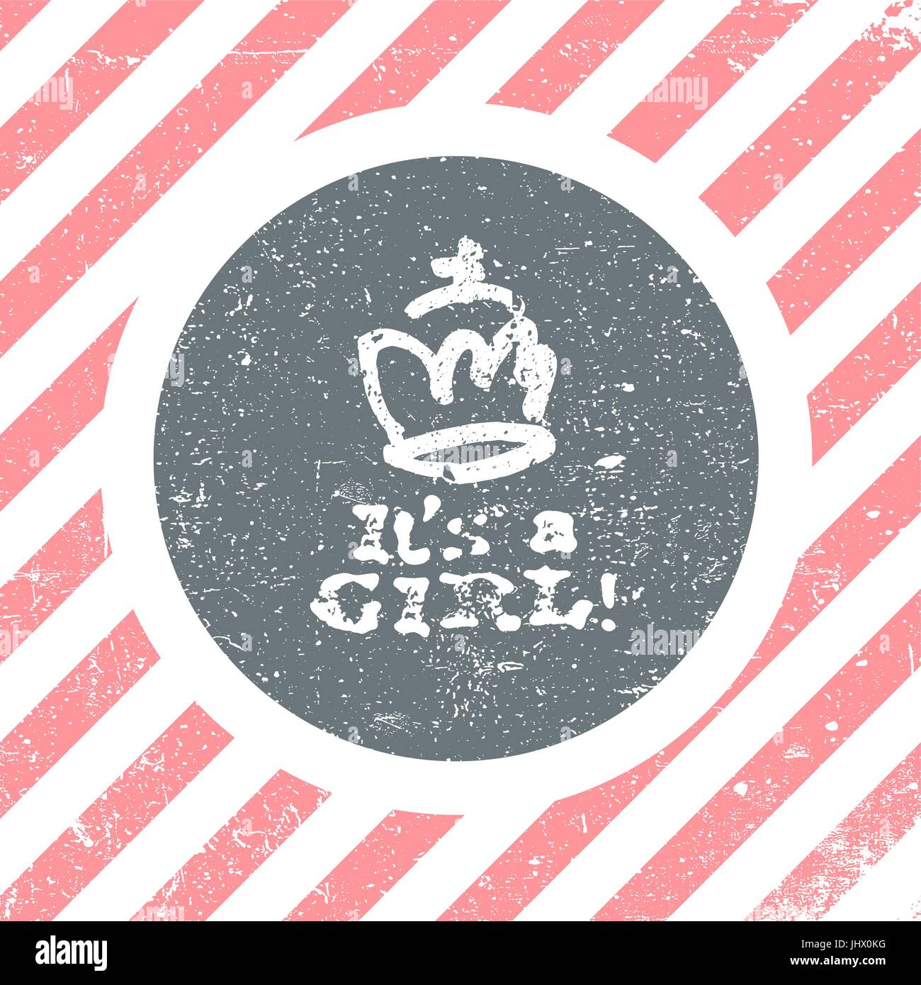 C'est une fille. L'élément de conception de partie de douche de bébé. Vector carte de vœux. Illustration de Vecteur