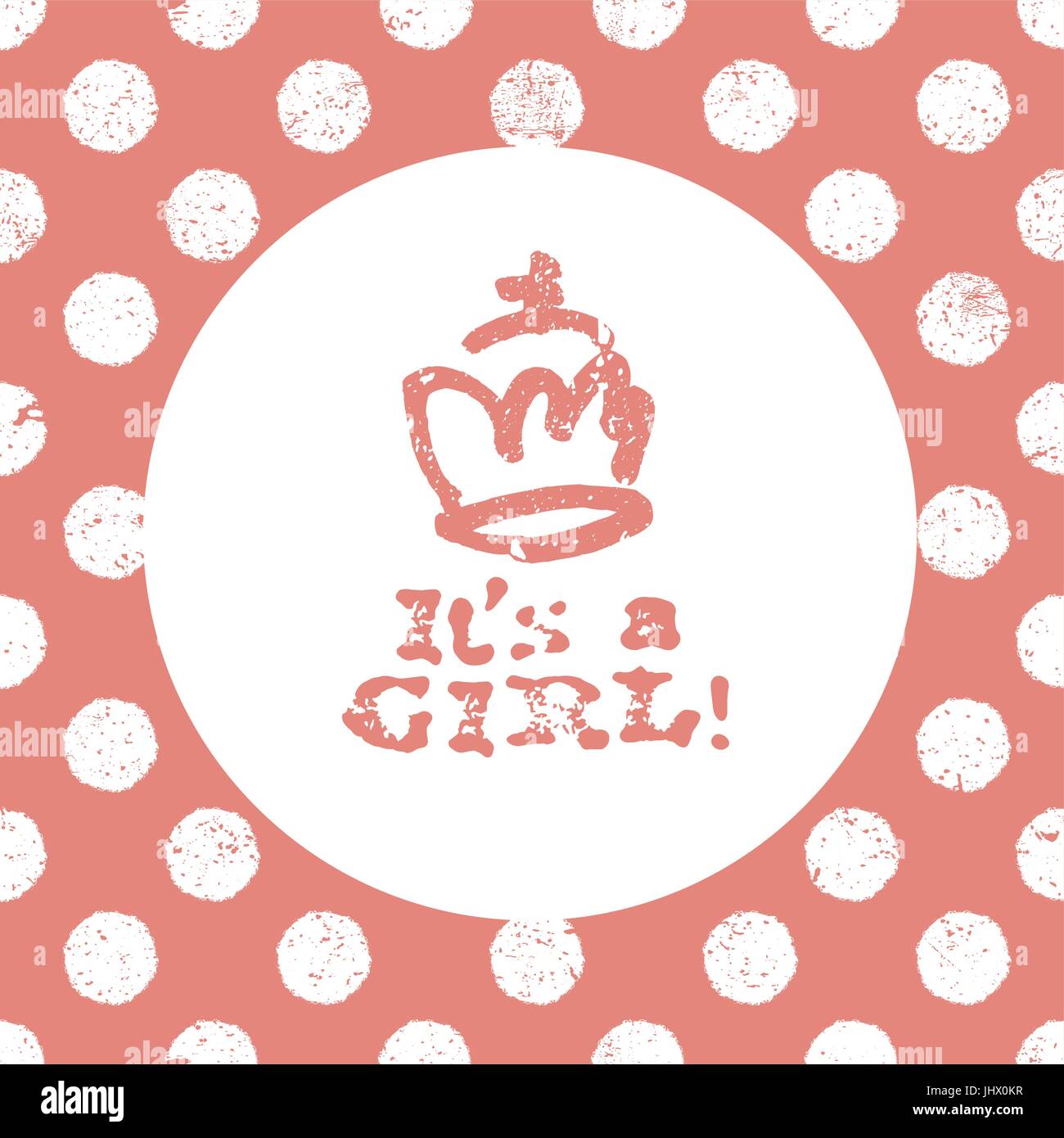 C'est une fille. L'élément de conception de partie de douche de bébé. Vector carte de vœux. Illustration de Vecteur