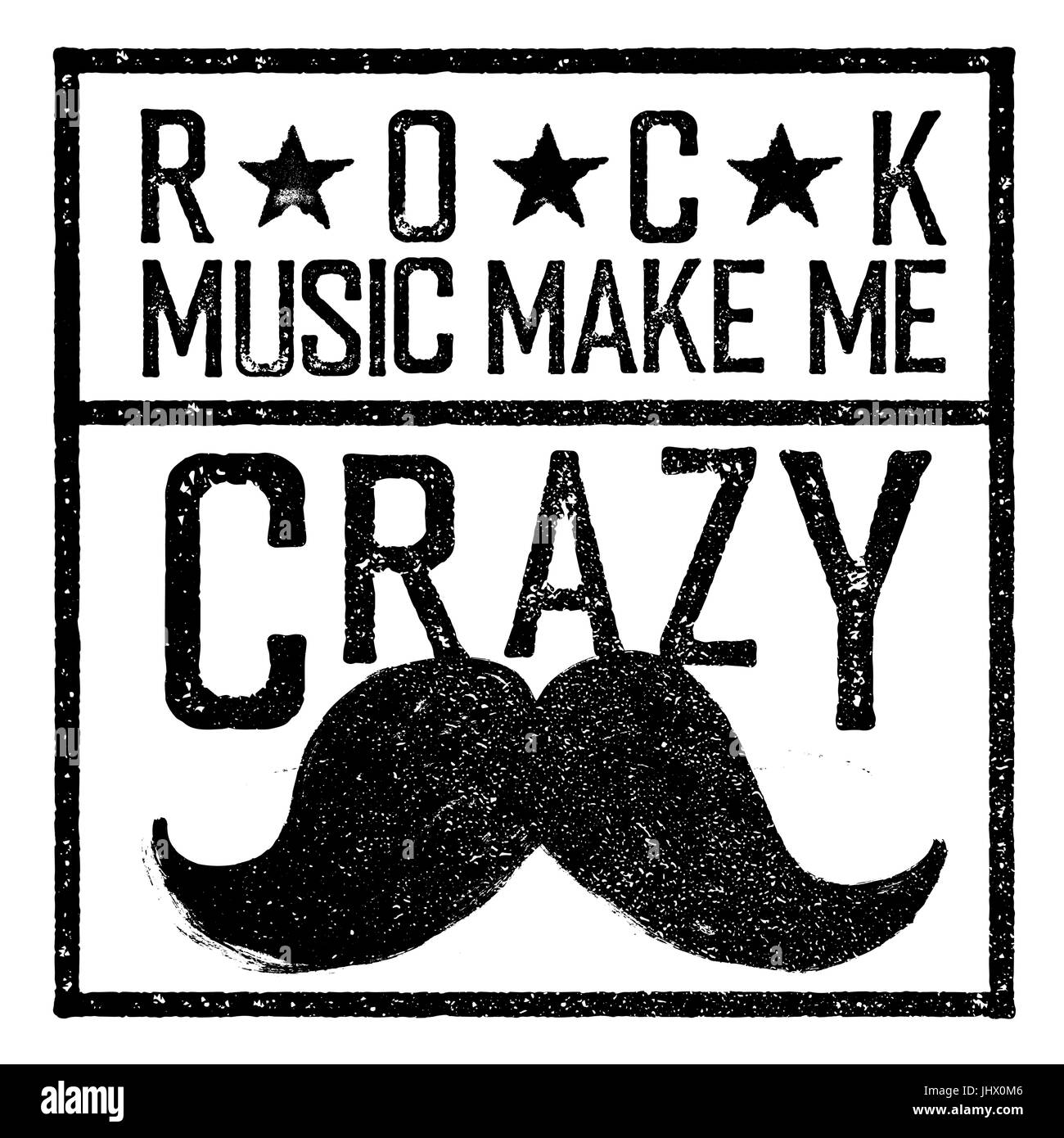 La musique rock me rendre dingue. Tee print design modèle. Vintage ancien style. Illustration de Vecteur