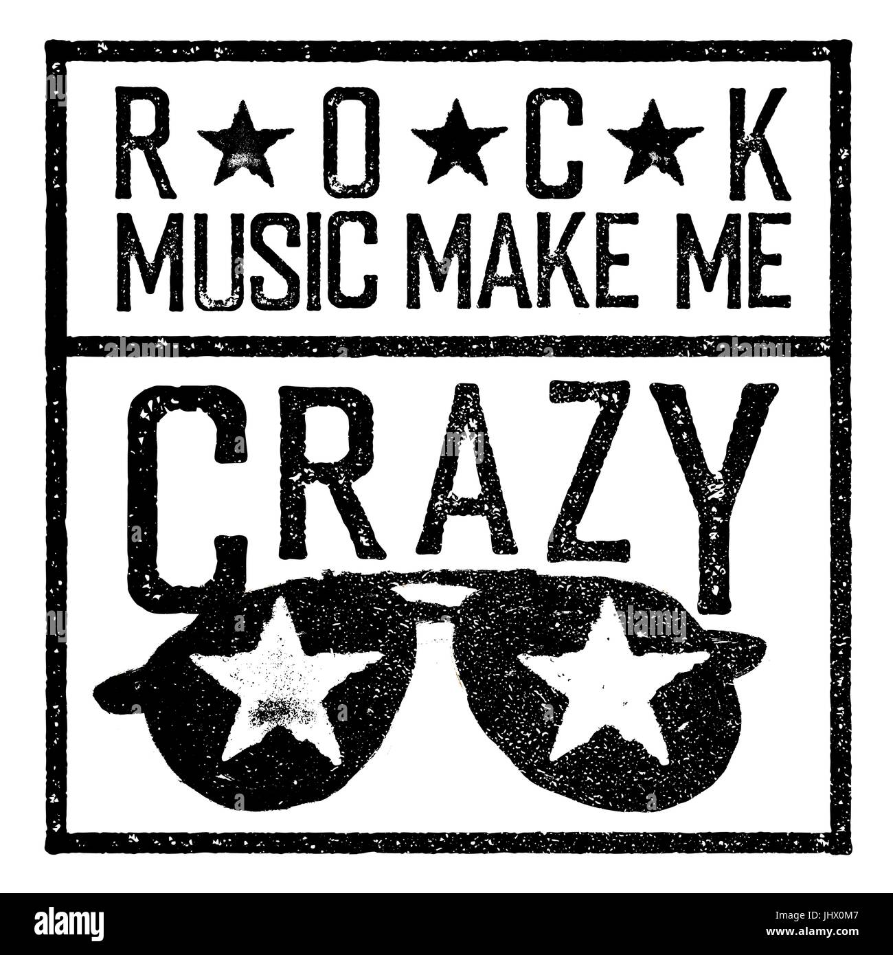 La musique rock me rendre dingue. Tee print design modèle. Vintage ancien style. Illustration de Vecteur